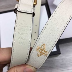 Gucci Belt With Bees And Stars Print In Leather - BPR004