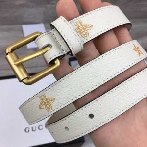 Gucci Belt With Bees And Stars Print In Leather - BPR004