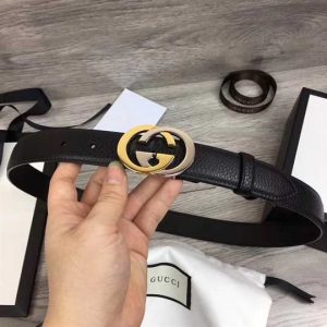 Gucci Leather Belt With Interlocking G Buckle - BPR006