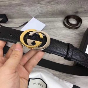 Gucci Leather Belt With Interlocking G Buckle - BPR006