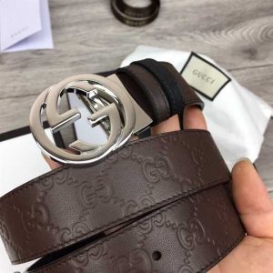 Gucci Guccissima Leather Interlocking GG Buckle Belt - BPR008