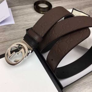 Gucci Guccissima Leather Interlocking GG Buckle Belt - BPR008