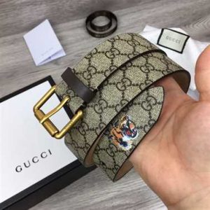 Gucci Tiger Print GG Supreme Belt - BPR010