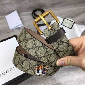 Gucci Tiger Print GG Supreme Belt - BPR010