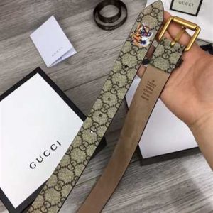 Gucci Tiger Print GG Supreme Belt - BPR010