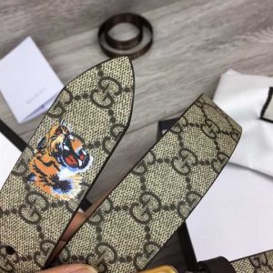 Gucci Tiger Print GG Supreme Belt - BPR010