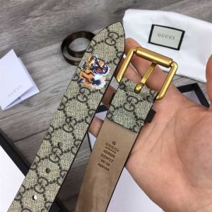 Gucci Tiger Print GG Supreme Belt - BPR010