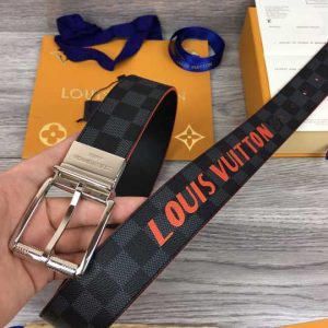 Louis Vuitton Damier Cobalt Race Print 40MM Reversible Belt - LBP002