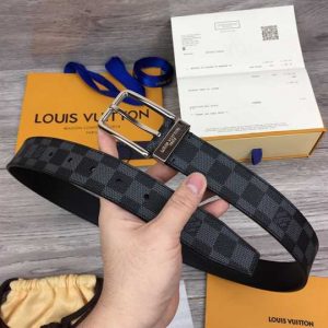 Louis Vuitton Pont Neuf Belt Damier Graphite 35MM Black Grey- LBP004