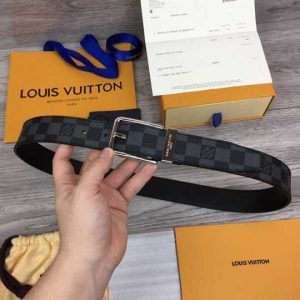 Louis Vuitton Pont Neuf Belt Damier Graphite 35MM Black Grey- LBP004