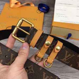 Louis Vuitton Signature Belt Monogram 35MM Brown In Canvas - LBP007