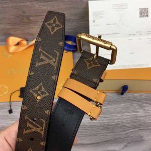 Louis Vuitton Signature Belt Monogram 35MM Brown In Canvas - LBP007