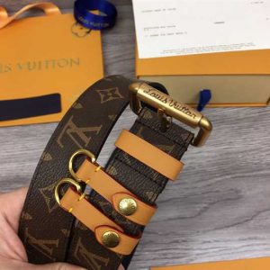 Louis Vuitton Signature Belt Monogram 35MM Brown In Canvas - LBP007