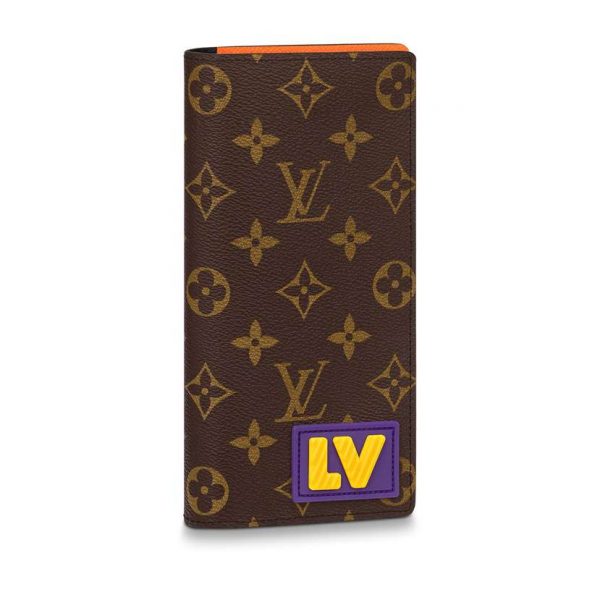 M80523 Louis Vuitton Brazza Wallet Monogram Coated Canvas In Brown - WPR053