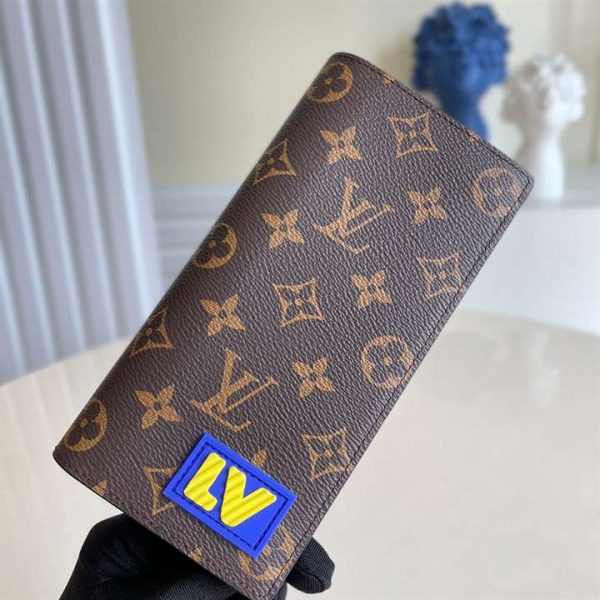 M80523 Louis Vuitton Brazza Wallet Monogram Coated Canvas In Brown - WPR053