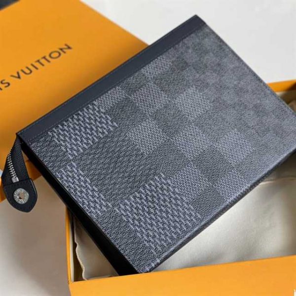 Louis Vuitton Pochette Voyage Mm Damier Graphite Canvas LP52