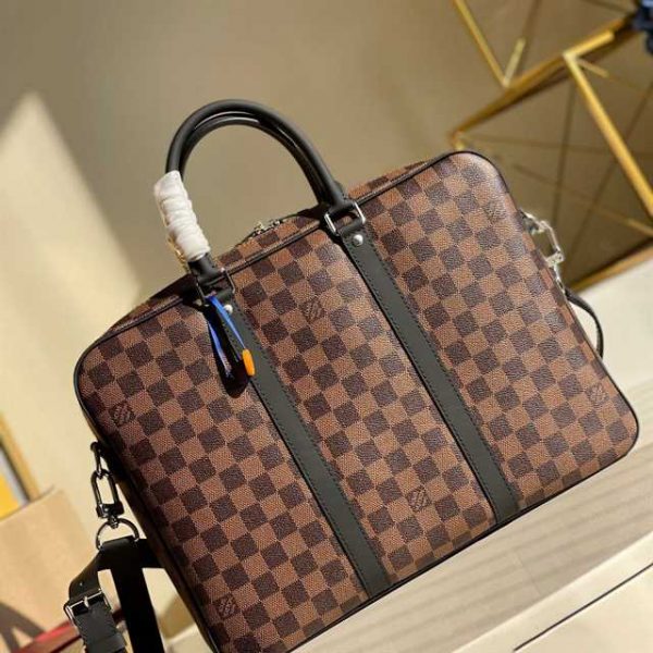 Louis Vuitton Porte-Documents Voyage Pm Monogram Macassar Canvas LDB062