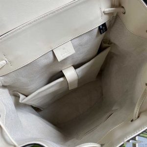 Gg Embossed Backpack In White Leather GMB013