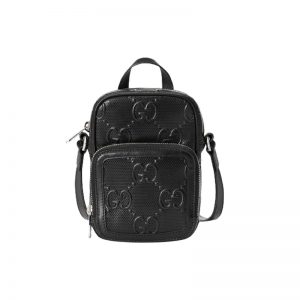 Gg Embossed Mini Bag In Black Leather GMB017