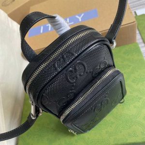 Gg Embossed Mini Bag In Black Leather GMB017