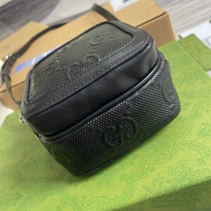 Gg Embossed Mini Bag In Black Leather GMB017