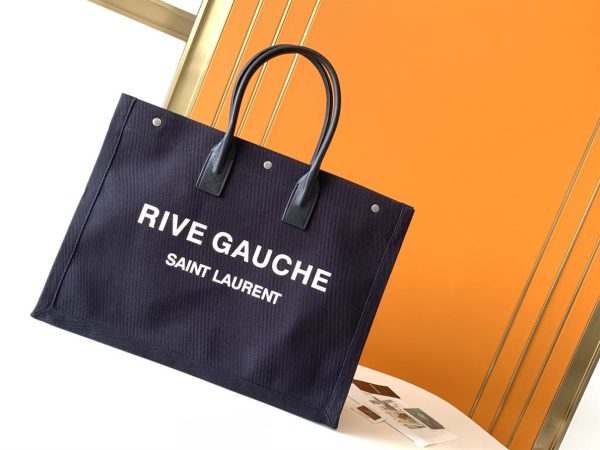 Rive Gauche Tote Bag In Linen And Leather - YPS17