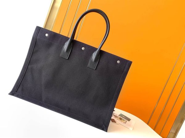 Rive Gauche Tote Bag In Linen And Leather - YPS17