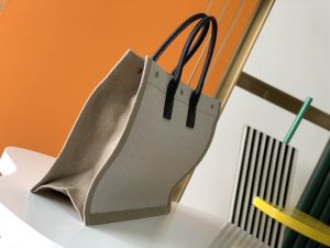 Rive Gauche Tote Bag In Linen And Leather - YPS16