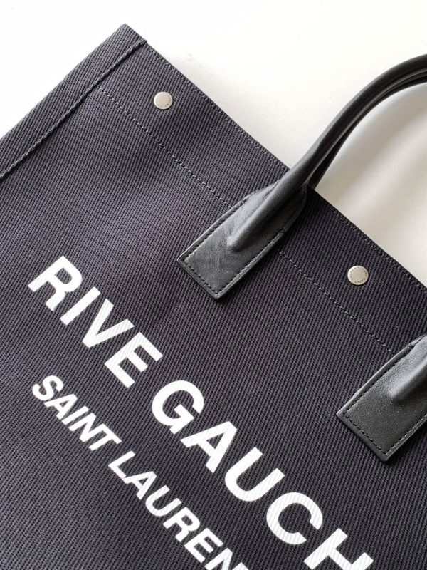 Rive Gauche Tote Bag In Linen And Leather - YPS17