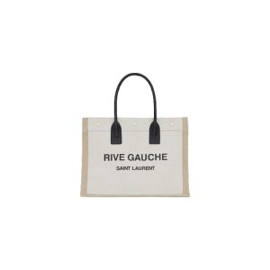 Rive Gauche Tote Bag In Linen And Leather - YPS16