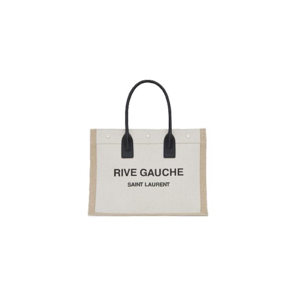 Rive Gauche Tote Bag In Linen And Leather - YPS16