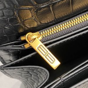 Women'S Gossip Small Bag In Extra Supple Crocodile Embossed Calfskin In Black - BHB04