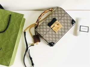 Padlock GG small bamboo shoulder bag - GHB180