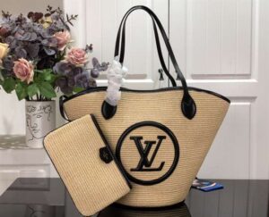 Louis Vuitton Black Synthetic Knitted Raffia Shoulder Bag - LTB549