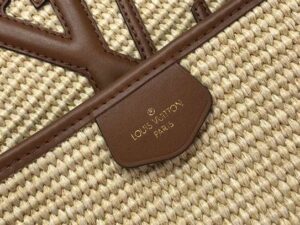 Louis Vuitton Caramel Brown Synthetic Knitted Raffia Shoulder Bag - LTB550