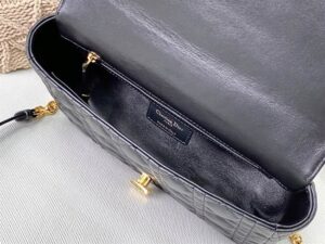 Medium Dior Caro Bag Black Supple Cannage Calfskin - DHB28