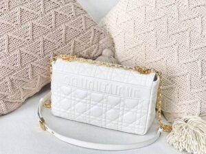 Medium Dior Caro Bag Ivory Supple Cannage Calfskin - DHB26