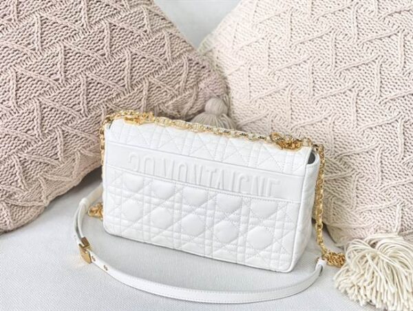 Medium Dior Caro Bag Ivory Supple Cannage Calfskin - DHB26