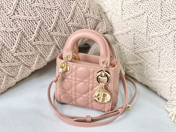 Micro Lady Dior Bag Rose Des Vents Cannage Lambskin - DHB31