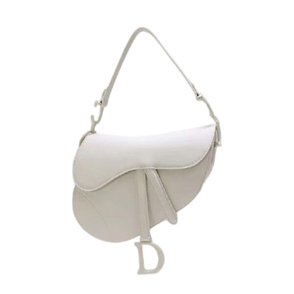 SADDLE BAG White Grained Calfskin - DHB50