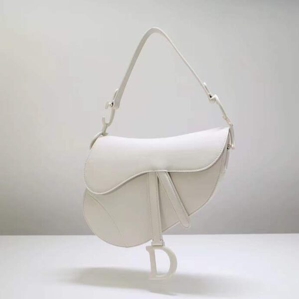 SADDLE BAG White Grained Calfskin - DHB50