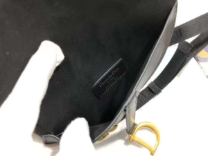 MINI SADDLE BAG WITH STRAP Black Grained Calfskin - DHB01