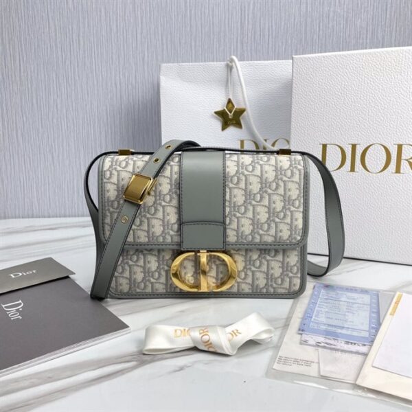 30 Montaigne Bag Gray Dior Oblique Jacquard - DHB039
