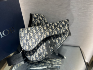 Saddle Bag Beige and Black Dior Oblique Jacquard - DMB02