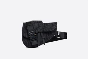 Saddle Bag Black Dior Oblique Jacquard - DMB01