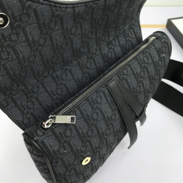 Saddle Bag Black Dior Oblique Jacquard - DMB01