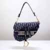 Saddle Bag Blue Dior Oblique Embroidery - DHB88
